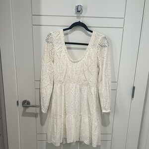 Veronica Beard Calibra broderie anglaise cotton mini dress